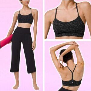 LULULEMON Flow Y Bra Nulu Light Support Size 8 Wild Thing Camo Deep Coal Multi